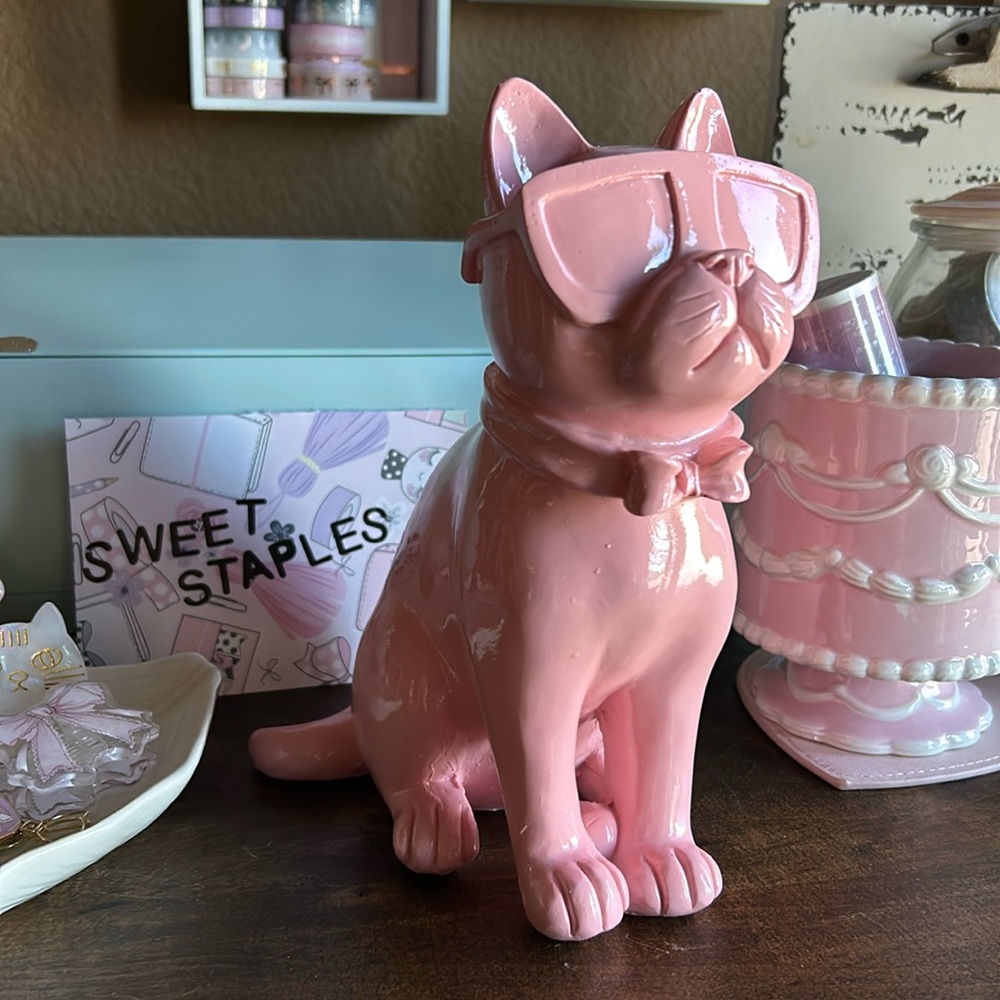 🎀Kitty Cat Pink Ceramic Home Decor 🐱pretty pink